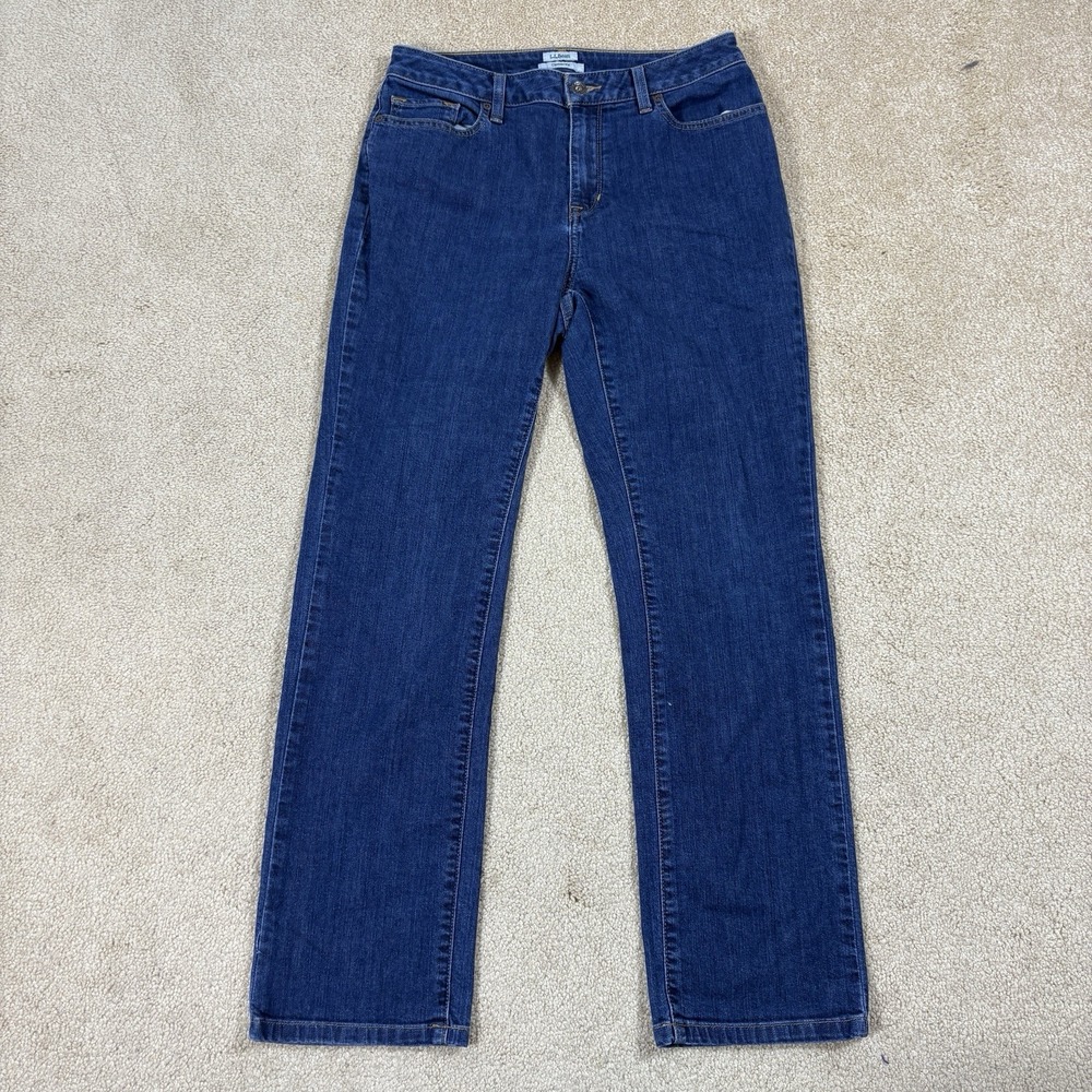 L.L. Bean Classic Fit Jeans Womens 10 Reg Straight Leg Medium Wash Denim Blue